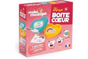 mako moulages - Mon Atelier Boite Cœur - Moulage en Plâtre à Peindre - 2 Moules Socle + Couvercle - Kit de Loisirs Créatifs - Made in France - Dès 5 ans - Jeu d’Eveil - Motricité Fine - Amusant-39094