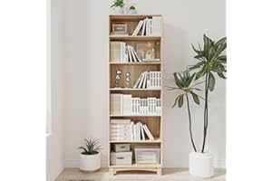 URBNLIVING 5/6 Tier Wooden Shelf Bookcase Shelving Unit for Storage and Display, Ideal for Home or Office Organization, Stylish & Durable Wooden Stand with Multiple Shelves for Books, Décor