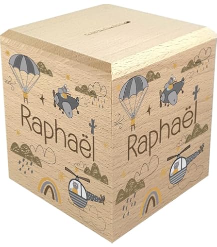Tirelire Personnalisée DECOHO Avec Prénom Et Photo - Cadeau Naissance, Baptême, Mariage - Apprentissage épargne Enfant