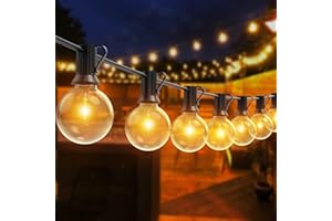 ‎ROMWISH zasilane sieciowo z 18 + 2 plastikowymi żarówkami, zewnętrzne łańcuchy świetlne do pergoli…