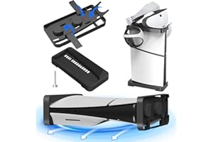 LELINKER Support Horizontal pour Console PS5 Slim, Support Vertical 2 en 1 Compatible avec PS5 Slim Disc & Digital Edition & PS5 VR2 Devices, Support de Table pour PS5 Slim, Facile à Installer (Noir)