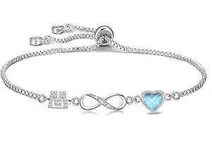 Kraven Bracelet Femme Argent 925 Infini Initiales, Bracelet d'amour Femme Réglable Lettres A-Z, Bijoux Femme Cadeaux Noël Femme Anniversaire Fête des Mères Cadeau Maman
