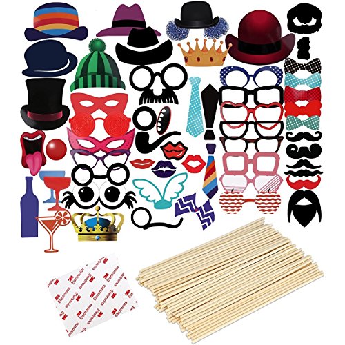 Itian 58 Stück Bunten DIY-Panel-Partyspaß Zubehör Requisiten für die Hochzeit Weihnachten Geburtstag Party Dusche Dekor - 9