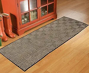 Saral Home Cotton Bedside Runner (Black, 40X120 cm)