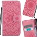 Produktbild LEMORRY Huawei Honor 4C / Huawei G Play Mini Case Leather Flip Wallet Pouch Slim Fit Bumper Protection Magnetic Strap Stand Card Slot Soft TPU Cover for Huawei Honor 4C, Blühen Rosa