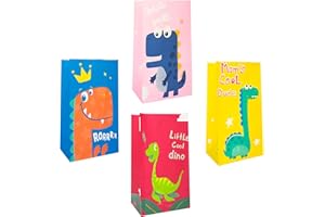 Mizijia, Bolsas de papel, bolsas de papel para dulces 24 piezas Bolsas de regalo coloridas con 60 pegatinas Bolsas de dulces para envolver regalos, fiestas de cumpleaños para niños, obsequios