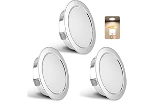 ‎YINDALUX YindaLux 3er Set LED Einbaustrahler 230V Dimmbar 3W 4000K Neutralweiß, LED Spot Ultra Flach 300LM Bohrloch 55-58mm und 15mm Flache, IP44 Möbeleinbauleuchte Einbauspots für Spiegelschrank, Chrom