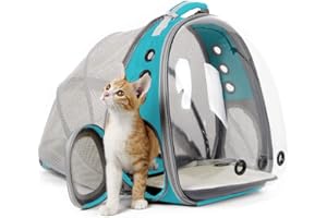 INTERFASHIONER Cat Bubble Backpack Carrier, Back Expandable Clear Pet Bubble Backpack Carrier for Kitten Small Dog up to 5 kgs, Backpack for Cats