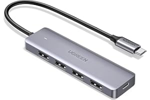 UGREEN USB C Hub, Slim USB C to USB Adapter 4 Ports, 5Gbps High-Speed USB Splitter Compatible with Thunderbolt 3 Macbook/iPad Pro/Air XPS/Mac Pro/Mac mini/iMac/Surface Pro/XPS/Flash Drive/Mobile HDD
