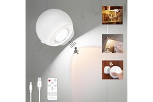 JEFEDANA LED Wandleuchte Innen,Wandlampe mit Bewegungsmelder type-C Aufladbare Wandlampe Akku dimmbar 3 Farbmodi 360° drehbare Wandleuchte für Wohnzimmer Schlafzimmer Treppenhaus Flur Nachttischlampe-(white)