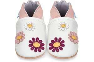 JUICY BUMBLES Buty do raczkowania dla niemowląt, buty do nauki chodzenia, dla dziewczynek i chłopców, kapcie dziecięce, miękka skóra z zamszową podeszwą, buty skórzane dla małych dzieci w wieku 0-6 miesięcy, 6-12 miesięcy, 12-18 miesięcy, 18-24 miesięcy, 2-3 lat