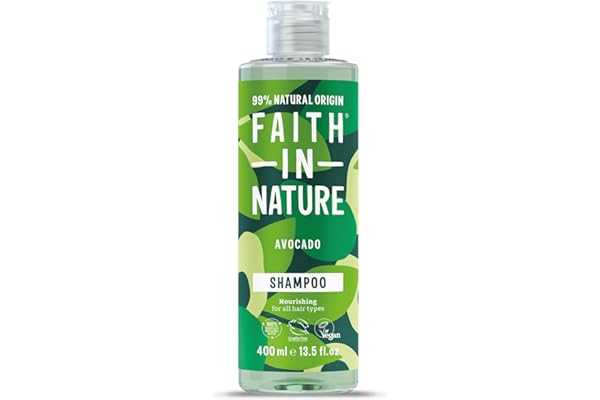 Faith in Nature Shampoing Naturel Avocat, Nourissant, Végan et Respectueux des Animaux, Sans Parabènes et Sans SLS, Tous Types de Cheveux, 400ml