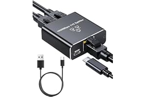 COALWOP Switch Ethernet 1 a 2 1000Mbps con Doble Salida y Divisor de Cable Ethernet con Cable Type-C para Redes Cat 8 7 6 para Smart TV/Enrutador Módem PC Computadora PS5 y PS4