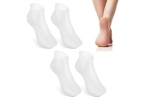 HOKIAMCN 2 Pairs Silicone Moisturizing Socks Anti Slip Soft Gel Silicone Socks Spa Pedicure Foot Care Socks for Repairing Dry Feet,Cracked Heel and Softening Rough Skin