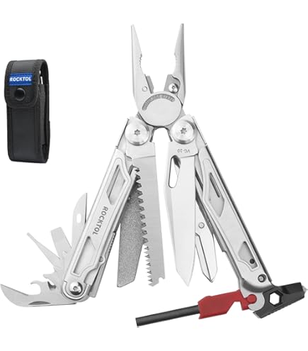 Pinze Multiuso Tascabili In Acciaio Inox, 8 Funzioni: Lama, Sega, Lima, Cacciavite, Apribottiglie, Raschino, Per Adulti, Scout E Bambini, 8 Cm