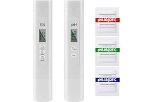 Ueomul Misuratore pH TDS Combo, pH TDS Temperature 3 IN 1 Tester di qualità acqua con 0,01 pH, ± 2% Alta precisione Ideale test di purezza dell'acqua per acqua potabile, piscina, acquari, idroponica