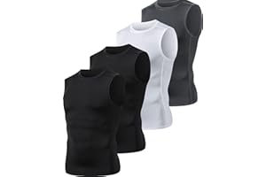 HOPLYNN 1/4er Pack Kompressionsshirt Herren Tank Tops Sport Ärmelloses Funktionsunterhemd Laufshirt für Training Gym