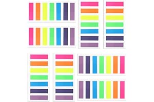 Oderra 1120 Pcs Marque Page Adhesif, Notes Adhésives Multicolores, Marque Page Autocollant Transparent, Autocollantes D'index Inscriptible Sticky Tabs pour Étude et Bureau (8 Ensembles)
