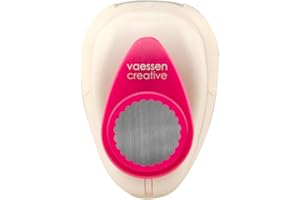 Vaessen Creative Perforatrice de Papier, Taille S, Cercle Festonné, Pour Projets DIY, Scrapbooking, Création de Cartes et Plus, Pourpre