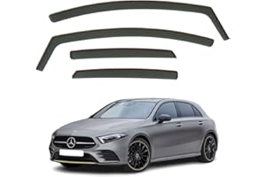 AIRFLUX Set di 4 deflettori d'aria compatibili con MERCEDES-BENZ Classe A W177 5 porte Hatchback 2019 2020 2021 2022 2023 2024 2025 modelli.