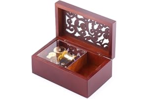 FIYO Carillon portagioie, meccanismo in Legno Intagliato Carillon Vintage 18 Note Carillon a Orologio per Natale San Valentino, Compleanno(für-Elise-Oro)