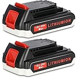 JYJZPB 2 Pezzi 3.0Ah Batteria di Ricambio Litio per Black & Decker 18V 20V BL2018 BL1518 LBXR20 LBXR2020-OPE LB20 LBX20 BL201