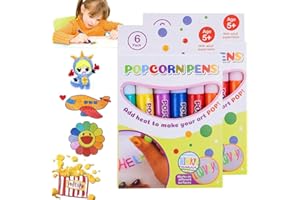 Zebrlan 12PCS 3D Puffy Pens for Kids, DIY Bubble Popcorn Drawing Pens Puffy Bubble Pen 3D Art Pen Magic Colour Popcorn Puffy Pens for Greeting Birthday Puffy Embellish Graffiti Pens Christmas Gifts