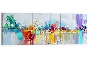 ARTTOR Cuadros Decoracion Salon abstracción moderna Lienzos decorativos 150x50cm Cuadro Sobre Lienzo Moderno Dormitorio Cuadros Pared Imágenes Tríptico 3 Piezas Wall Art Prints Grande XXL CA150x50-4028