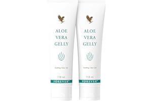 FOREVER LIVING PRODUCTS Forever Aloe Vera Gelly, 85% reines Aloe-Vera-Gel, After sun, kühlend, wohltuend, feuchtigkeitsspendend, zieht rückstandsfrei ein, pflegend, glutenfrei, dermatest-zertifiziert, Tube (2 x 118 ml)