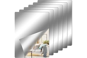 JAOMON 6 Stück Acryl Spiegelfliesen Selbstklebend,Acryl Spiegel Spiegelkachel DIY Wandspiegel Dekospiegel,1 mm Spiegelfliesen Selbstklebend Badezimmer Dekoration (15x20cm)