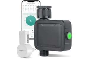 AOUQEE Programador de Riego WiFi, Temporizador Riego Automático, Riego Automatico Compatible con Alexa y Google, Temporizadores de Mangueras de Riego Controlador