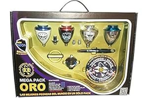 TROMPOS SPACE Xtreme Mega Pack Oro Neon - Maletín peonzas, color oro neón (Space 008000041)