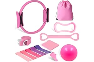 SOARFLY 13pcs Pilates Equipment Set, Home Pilates Kit for Women with Pilates Ring, Highly Elastic Resistance Bands & Mini Ball, Complete Pilates Set for Full Body Workout