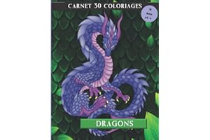 Cahier de 30 coloriages Dragons: Fascinant livre de coloriage sur le thème des dragons pour des enfants, garçons ou filles, à partir de 8 ans - Jolie ... ou une adolescente fasciné/e par les dragons