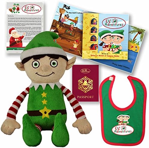 Elf Adventures Boy Elf Soft Toy Baby &amp; Toddler Set - Story Book, Letter from Santa for Elf on the Shelf, Baby's 1st Christmas