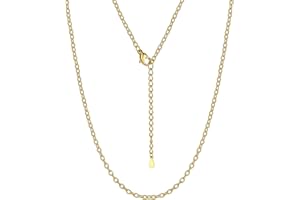 Suplight Largeur 1,4MM/2MM - Chaîne Collier Fine Maille Forçat Acier Inoxydable, Chaîne pour Femme à Maille Rolo Taille 41-76cm