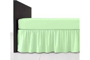 Comfy Nights Plain Dyed Polycotton Easy Care Frilled Base Valance In 19 Colors (Double, Mint Green)
