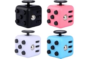 DELAIHUIL Anti-Stress Cube Toys 4pcs Fidget Toy Cube Toy Fidget Cube with 6 Sides Fidget Toy Cube Fidget WüRfel Anti Stress WüRfel Anxiety Toy Stressabbau Kinder Fingerspiele Erwachsene Anti Spielzeug