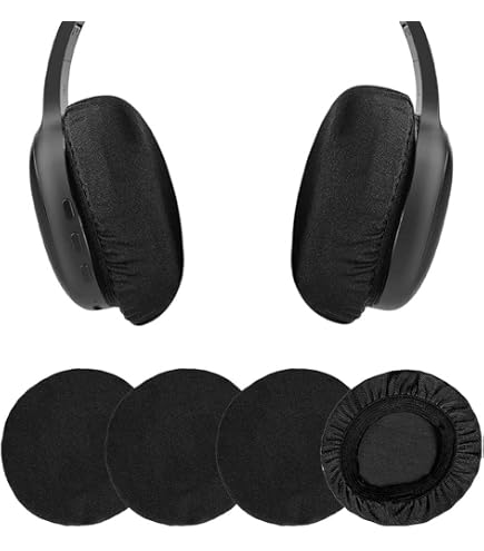 KRFWGUU 4 Copri Auricolari In Tessuto Elasticizzato – Fodere Riutilizzabili Anti-polvere Per Cuffie Da 6 A 7,5 Cm, Bianco