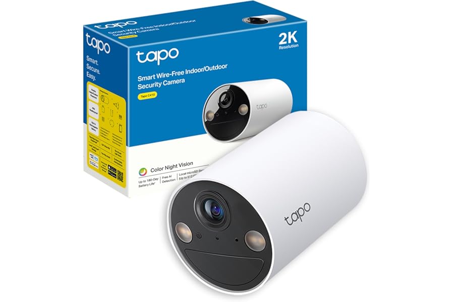 Tapo C410 Wireless Indoor and Outdoor Camera, 2K 3MP, Battery Life Up to 180 Days After a Single Charge, Colour Night Vision, Motion Detection Alarm, IP65