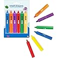 JKG® 6 Pack BABY BATH CRAYONS - DRAW, SCRIBBLE ON TILE - EASY WASHABLE - Educational STEM Learning Fun Baby Bath Toy - NON TOXIC, BPA FREE (Age: 10+ months)