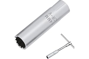 NOENAENI 1PCS 14mm Plug Socket,14mm Spark Plug Socket Thin Wall,12-Point Thin Wall Spark Plug Removal Tool,with 3/8 Inch Drive and Built-in Spring Clips Compatible with Mini Automobile Sparkk Plugg Wrench