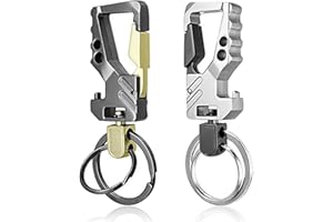 XPEX Portachiavi apribottiglie in Acciaio Inossidabile da 2 Pezzi, Portachiavi per Auto per Uomo Donna