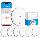 Meross Matter Connected Smoke Detector, 6 Units with Hub MSH450 | Smart WiFi Fire Alarm with Dual Optical Sensor, Fire Alarm