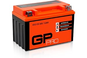 GP-PRO Gelbatteri GTZ12S 12 V 12 Ah 210 A MC-batteri underhållsfritt | förseglad förladdad, pluspol vänster, 150 mm x 87 mm x 110 mm, liknande YTZ12S, YTX12A-BS, 51120, YTZ14S, M6012