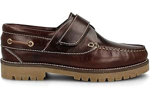 PAYMA - Chaussures Bateau Homme Femme Enfant Garçon Unisexe en Cuir Spécial Seahorse Huilé. Scratch Classique Docksides. Semelle en Caoutchouc.