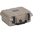 MEIJIA Waterproof Protective Case,Hard Camera Case with Customizable Foam, Fit for Drones, Camera, Lens,10.62 x9.68x4.87inches (Desert Tan)