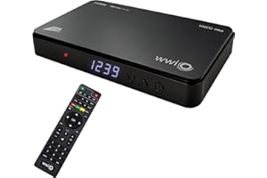 Decoder Ricevitore Digitale Satellitare HDMI Certificato Tivusat HD WWIO UNICO PRO DVB-S2 Con Card Inclusa, Telecomando 2 in 1 e Registratore PVR Nero