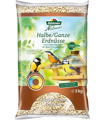 Nourriture Pour Oiseaux Sauvages Dehner - Graines Tournesol Décortiquées - 5kg - Haute Énergie - Sans Coques