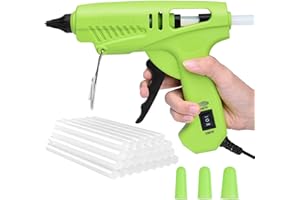 AOZOY Heißklebepistole Klebepistole Set mit Zweileistung - 60/100W Heissklebepistole mit 30 Transparente Klebesticks 11mm & 3 Silikon Fingerhülses für DIY Kunst Industriell Reparieren Festival Dekorieren